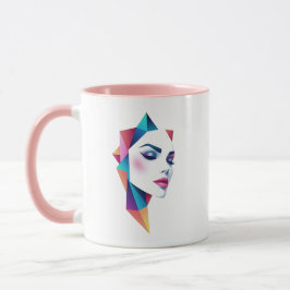 Caneca Portrait futuriste d’une femme.