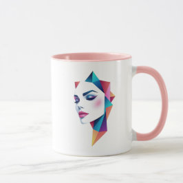Caneca Portrait futuriste d’une femme.