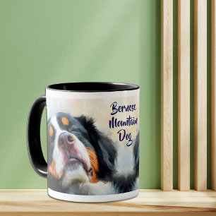 Caneca Portrato do Cão-de-Montanha Bernês com Sono