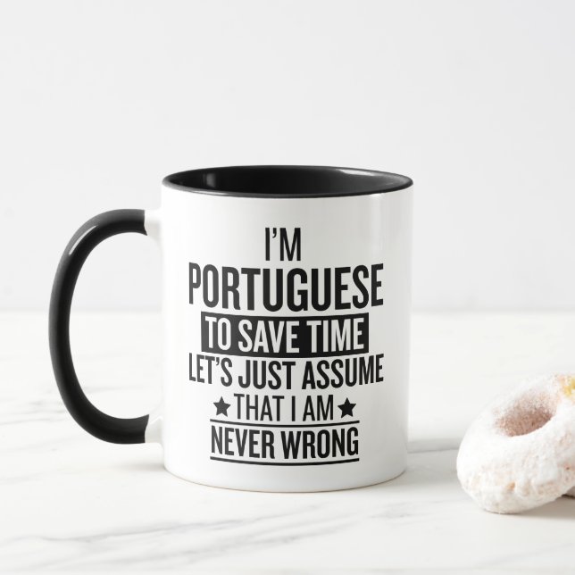 Caneca Português Engraçado (Com Donut)