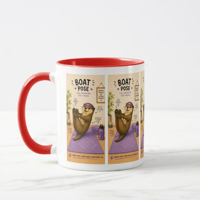 Caneca Pose de Barco Totalmente Relaxante, Lilás Escuro (Esquerda)