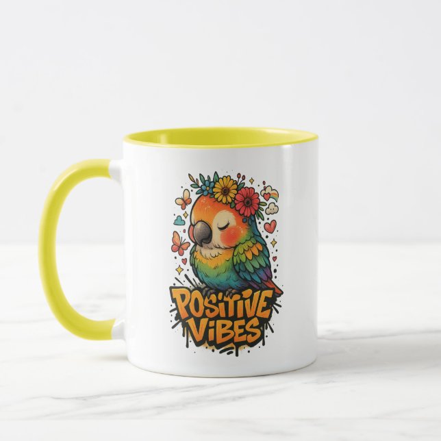 Caneca “Positive Vibes” Parrot (Esquerda)