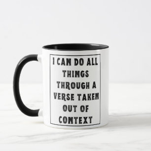 Caneca Posso Fazer Todas as Coisas, Verso Tirado do Conte