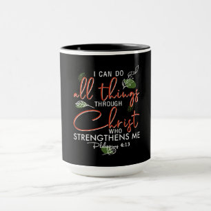 Caneca Posso Fazer Tudo Através De Cristos Que Se Fortal