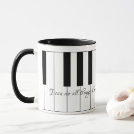Caneca Posso fazer tudo através do Cristo com as Chaves P