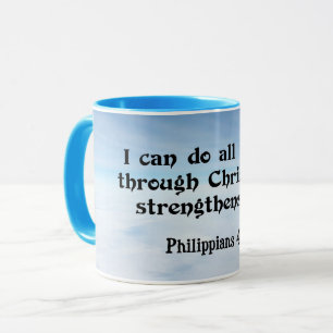 Caneca Posso Fazer Tudo Através... Philippians 4:13