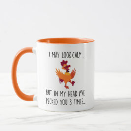 Caneca Posso parecer calma, mas na minha cabeça peguei-te