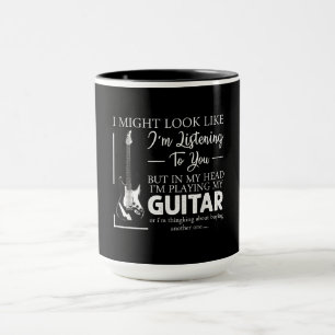 Caneca Posso parecer que estou ouvindo você música guitar