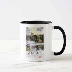 Caneca Poster britânico de Tamisa do castelo de Windsor