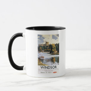 Caneca Poster britânico de Tamisa do castelo de Windsor