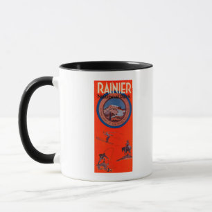 Caneca Poster da propaganda do Monte Rainier