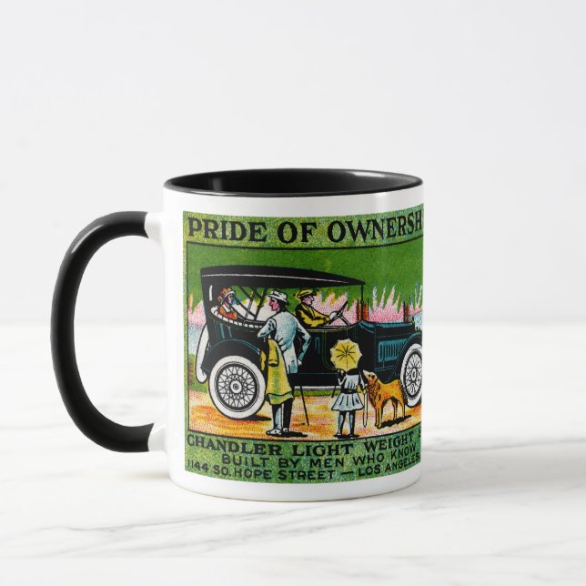 Caneca poster de automóvel Chandler 1914 (Esquerda)