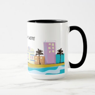 Caneca Poster de Miami dos anos 80 do vintage