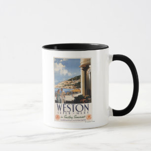 Caneca Poster de negligência da estrada de ferro da cost