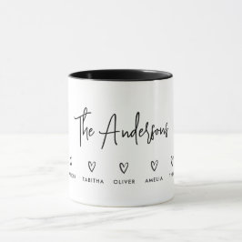 Caneca Poster de presente da família 5 para script modern