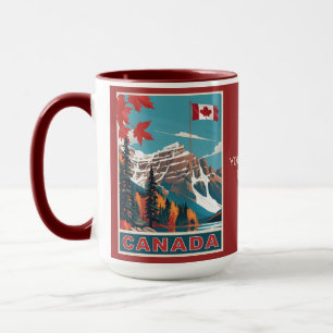 Caneca Poster de viagens Canadá de Texto Personalizado