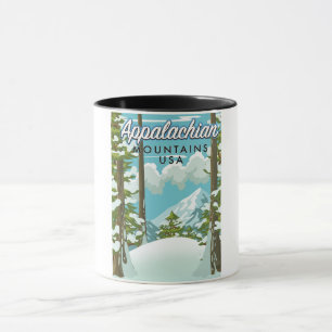 Caneca Poster de viagens das Montanhas Appalachian