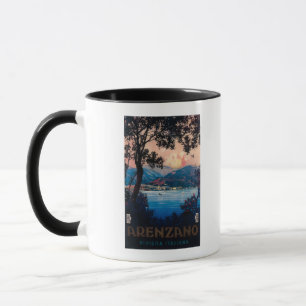 Caneca Poster de viagens de Riviera do italiano