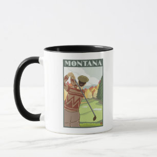 Caneca Poster de viagens de SceneMontanaVintage do
