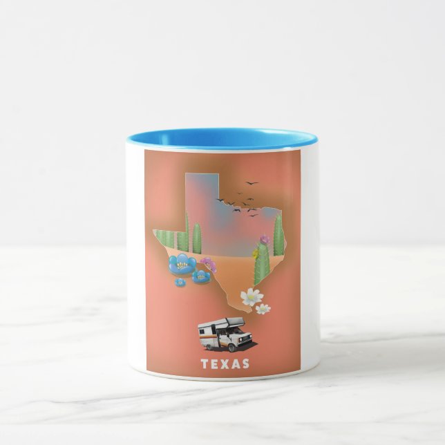 Caneca Poster de viagens do Texas (Centro)