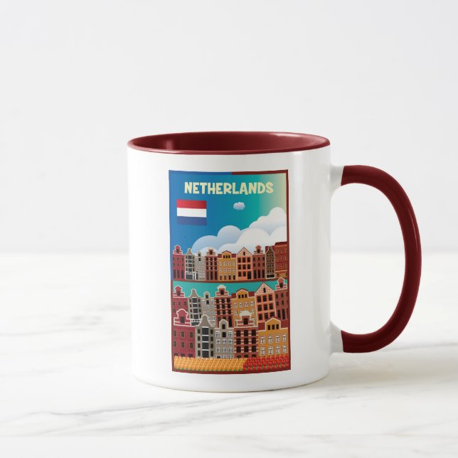 Caneca Poster de viagens holandês (Direita)
