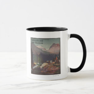 Caneca Poster do promocional da estrada de ferro de
