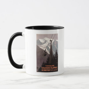 Caneca Poster do teleférico de Funiculaire Le Brevent