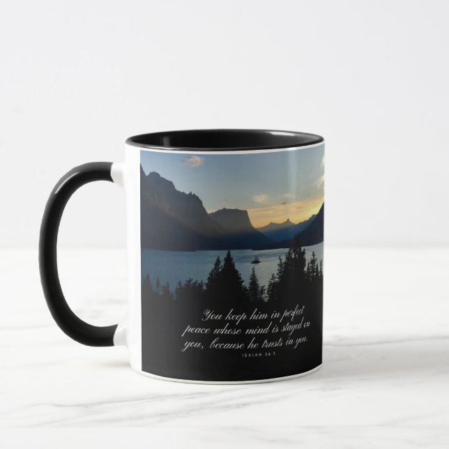 Caneca Poster Perfeito Peace Isaiah 26:3 (Esquerda)