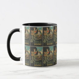 Caneca Poster vintage de Leitura de Livro