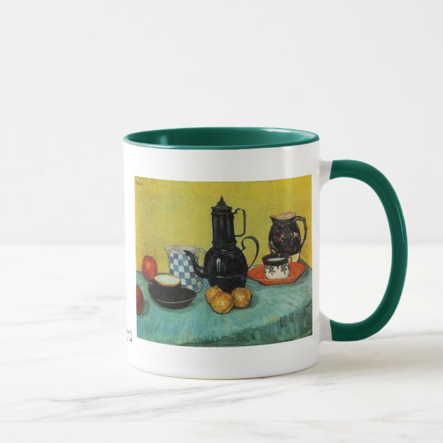 Caneca Pote de café azul de Enamel por Vincent van Gogh (Direita)