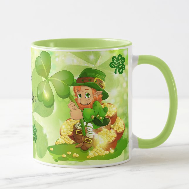 Caneca Pote do dia de Patrick do café Dourado Leprechaun (Criador carregado)