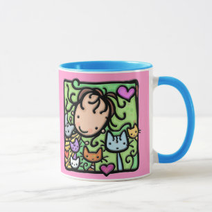 Caneca Pouco Girlie ama seus gatinhos