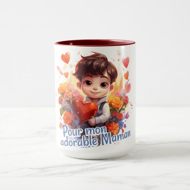 Caneca Pour mon adorable Maman (Centro)