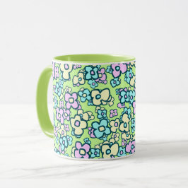 Caneca Povo Pequeno Arte Popular Flores Encantadoras Aleg