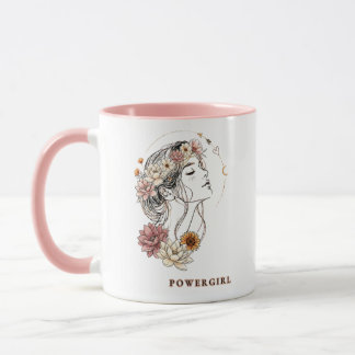 Caneca Powergirl – Força Feminina Floral & Empoder