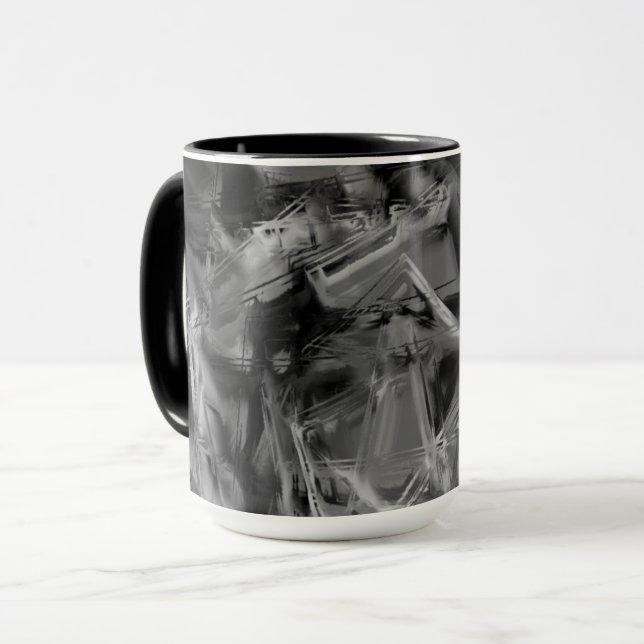 Caneca Praças torcidas, pretas e cinzas (Frente Esquerda)