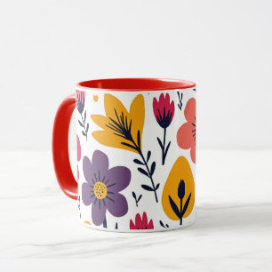 Caneca Prado Botânico de Flores Silvestres Coloridas da P