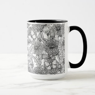 Caneca Prado de dandelion em preto e branco