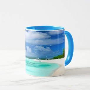 Caneca Praia Caribe com Céu Azul Profundo