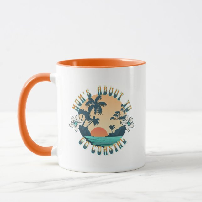 Caneca Praia costeira moderna Citação fofa da mãe (Esquerda)
