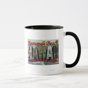 Caneca Praia de Kaanapali, Havaí - grandes cenas da letr