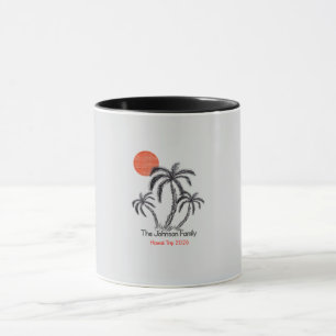 Caneca Praia de Palma do Pôr do Sol Tropical Férias em Fa