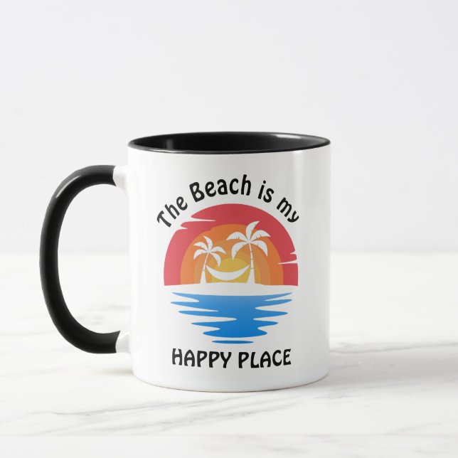 Caneca Praia é o meu lugar feliz Mug (Esquerda)