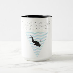 Caneca Praia Geométrica de Mergulho Scuba Diver 70s