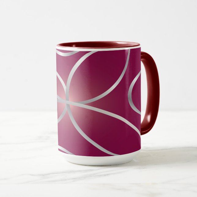 Caneca Prata com magenta (Frente Esquerda)