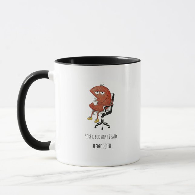Caneca Pre-Coffee Warning Funny Office Desk Mug (Esquerda)