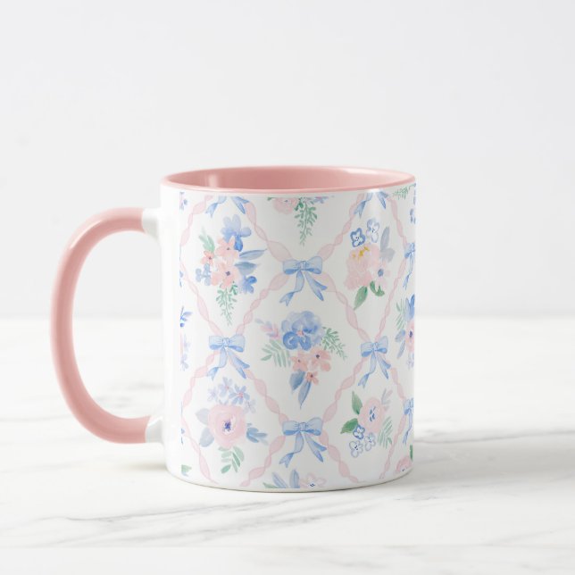 Caneca Pré-disquete floral de ribbonerie aquoleira arcos (Esquerda)