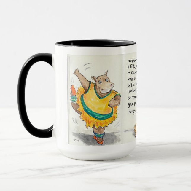 Caneca Precisamos de um pouco de alegria regularmente (Esquerda)