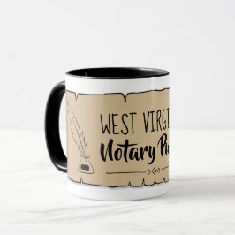 Caneca Preenchimento da pena de rolagem pública do Notári