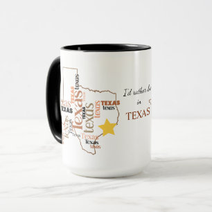 Caneca Preferencialmentes em Texas Word Art Mug